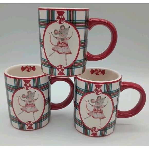 Sur La Table Mouse Dancing Queen Mugs Children 8 Oz Christmas Ballet Hot Cocoa - Picture 1 of 8
